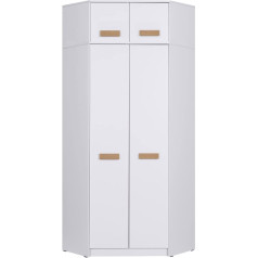 Marmex Meble Marmex Grant G8 + G15 Wooden Corner Wardrobe with Clothes Rail and Shelf Multi-Purpose Cabinet Children's Room Bedroom Furniture Hallway Cabinet Grant G8 + G15 91 x 235 cm