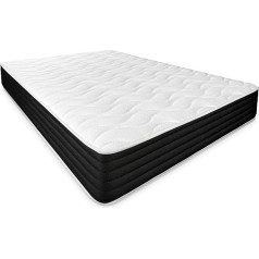 Duérmete Online DUÉRMETE ONLINE - Memory Foam Reversible Mattress for Winter Summer Medium Hardness Thickness 25 cm Anti Dust Mite Anti Bacterial and Hypoallergenic 90 x 200 cm