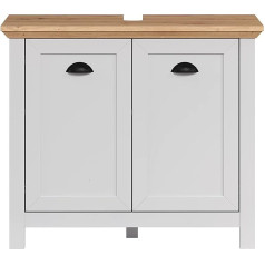 Trendteam Smart Living - Floor Unit for Bathroom - Landside - Dimensions (W x H x D) 78 x 66 x 39 cm - Colour Light Grey with Artisan Oak - 2118301F4