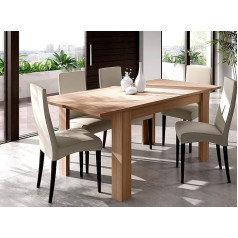 Dmora - Midland Extendable Dining Table, Extendable Dining Table with Extension, cm 140/190x90h78, Oak