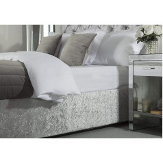‎Belledorm Belledorm Luxury Divan Bed Frame - Transforms a Drip Look Bed Box - Crushed Velvet (Silver, Double)