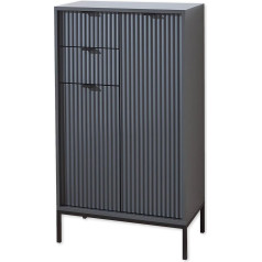 Stella Trading Bathroom Chest of Drawers in Matt Grey - Bathroom Cabinet with Lots of Storage Space - 60 x 106 x 32 cm (W x H x D)