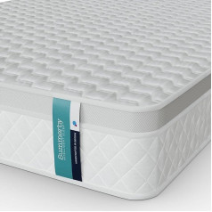 Summerby Pocket Spring Climate Control Mattress Double Mattress Foam Memory Foam Pocket Spring Breathable Mattress Border Soft Knitted Cover White Double Bed
