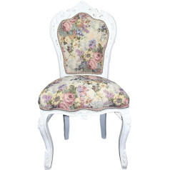 Casa Padrino Baroque Dining Room Chair Floral Pattern Antique White Mod 2 Antique Style Furniture