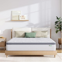 Novilla H3 Matratze 90x190 Höhe 20cm Taschenfederkernmatratze 3 Zonen Matratze Zweischicht-Hochdichteschaum mit Öko-Tex Zertifiziert