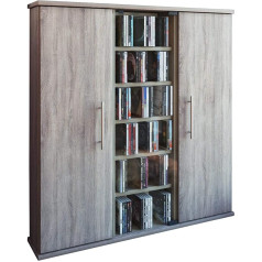 VCM CD/ DVD Tower Santo, Sonoma Oak