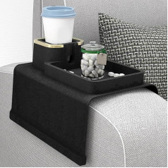 Sofa Drink Holder Armrest Drink Holder Silicone Couch Drink Holder Armrest Organiser Holder for Armchair Couch Sofa (Black)