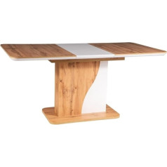 Casa Padrino Designer Dining Table Natural / Matt White 120-160 x 80 x H 76 cm - Modern Rectangular Extendable Kitchen Table - Kitchen Furniture
