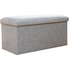 Foguo Stool with Storage Space 40 x 25 x 25 cm, Bench with Storage Space, Cube Seat with Lid, Storage Box, Foldable, Padded Seat, Max. Static Load 150 kg