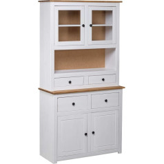 Vidaxl Hoge kast Panama Range 93 x 40.5 x 180 cm Massief Grenenhout White