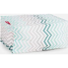 ‎Lounge Pug Lounge Pug, Pouf Footstool Geometric Print Chevron Turquoise