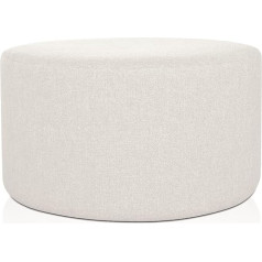 Deshome Bean Bag Footstool Diameter 80 cm Craftsmanship Made in Italy Large Stool for Sofa Living Room Bedroom - Puff Venere White Cream