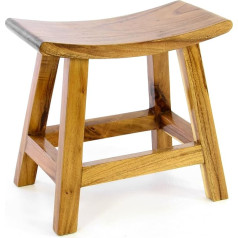 Divero Stool Stool Wooden Stool Bathroom Stool Shower Stool Stool - Suar Wood Solid Treated Pure Handmade - Brown