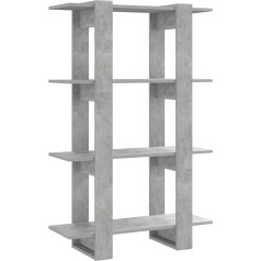 Vidaxl Bookcase, Room Divider, Standing Shelf, Filing Shelf, Wall Shelf, Room Divider, Storage, Office Shelf, Decorative Shelf, Concrete Grey, 80 x 30 x 123.5