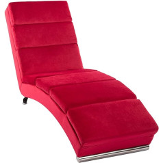 Mingone Recliner Chair with Reclining Function, Ergonomic Deck Chair, Lounge Chair, Velvet Recliner for Living Room, Bedroom, 150 kg Load Capacity, Red