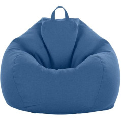 Ldiw Bean Bag Cover without Filling with Wash Bag, Linen Fabric Bean Bag Cover for Adults and Children, Blue, 100 x 120 cm