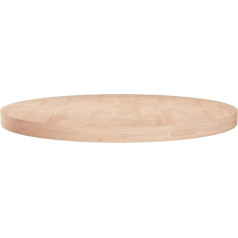 vidaXL Round Table Top, Solid Wood Top, Oak Top, Wooden Top, Replacement Table Top for Dining Table, Diameter 60 x 4 cm, Untreated Solid Wood Oak