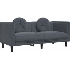 vidaXL Sofa, Polstersofa mit Kissen 2-Sitzer, Zweisitzer Loungesofa Designsofa für Wohnzimmer, Couch Wohnzimmersofa, Modern, Dunkelgrau Samt