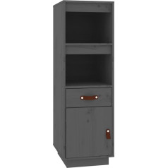 Vidaxl Highboard Sideboard Cabinet Chest of Drawers Sideboard Side Cabinet Multi-Purpose Cabinet Tall Cabinet Standing Cabinet Grey 34 x 40 x 108.5 cm Solid Pine Wood