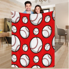 Ririx Sportball-Baseball-Überwurfdecke, Sport-Baseballdecke, für Bett, Couch, Sofa, Stuhl, Camping und Reisen, leichte Decke, groß (203,4 x 152,4 cm)