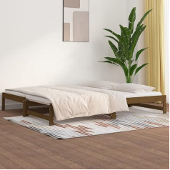 MOONAIRY Extendable Day Bed, Sofa Bed, Couch with Sleep Function, Sofa Bed, Sofa Bed, Sofa Bed, Sofa Bed, Daybed, Youth Bed, Couch Bed, Honey Brown, 2 x (90 x 200) cm, Solid Pine Wood