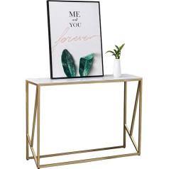 Generic Schmaler Konsolentisch, Goldener Konsolentisch aus Schmiedeeisen, Wohnzimmer-Dekorationskonsole, Marmor-Sofatisch, Trennwandtisch
