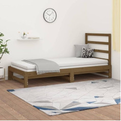 Zeyuan 3108305 Extendable Day Bed Honey Brown 2 x (90 x 200) cm Solid Pine Wood Sofa Bed Daybed Sofa Bed Sofa Bed Sofa Bed Youth Bed Frame Bed Couch