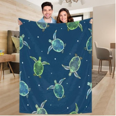 Ririx Niedliche Meeresschildkröte Schwimmdecke Ozeandecke, für Bett, Couch, Sofa, Stuhl, Camping und Reisen, leichte Decke, groß (203 x 152 cm)