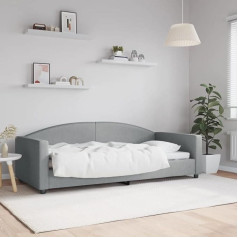 Rantry Tagesbett Couchbett Einzelbett Bettsofa Schlafsofa Loungesofa Polstersofa Sitzersofa Sofa Couch Gästebett für Wohnzimmer Gästezimmer Hellgrau 90x200 cm Stoff