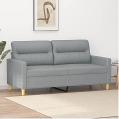 Lapooh 359235 2-Seater Sofa Light Grey 140 cm Fabric, Sofas & Couches, Sofa Living Room, Sofa for Teenager's Room, Relax Sofa, Sofa for Bedroom, Upholstered Sofa
