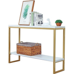 Generic Konsolentische Flur-Eingangstisch, Schmaler Sofa-Konsolentisch, Pflanzenständer, Langer Konsolentisch für die Wohnküche, 2-stufiger Mehrzweck-Organizer, Konsolentisch mit Holzregal