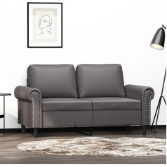 Willood 2 Seater Sofa Grey 120 cm Faux Leather Sofa Set Indoor Sofa