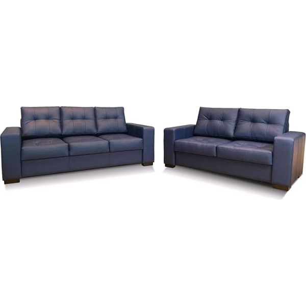Quattro Meble Blue Genuine Leather Sofa Set Mallorca Spades Set of 3 + 2.5 Leather Set Real Leather Couch Furniture Set Large Choice of Colours