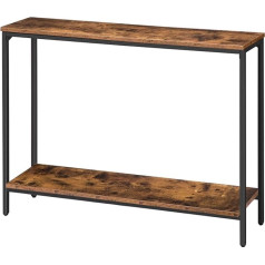 Hoobro EBF20XG01 Console Table, Hallway Table, 120 x 22 x 75 cm, Slim Industrial Style Side Table with Shelf, Easy Assembly, Hallway, Entrance, Living Room, Vintage Colours
