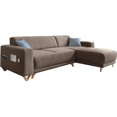 Miuform Corner Sofa with Sleep Function and Bed Box, Reversible, Living Load, Classy Sophie, Living Load Couch Sofa Bed (Taupe)