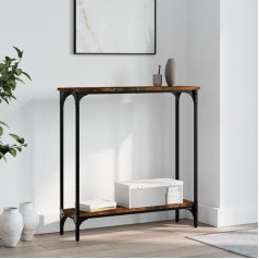 Gecheer Konsolentisch Beistelltisch Sofatisch Flurtisch Couchtisch Dekotisch Sideboard Eingangstisch schmaler Holztisch Ausstellungstisch Dielentisch Räuchereiche 75x22,5x75 cm