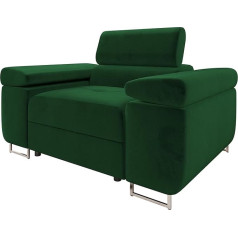 Mirjan24 Torezio Sofa with Adjustable Headrests, Single Sofa, Upholstered Sofa, Metal Chrome Feet, Sofa Set, Living Area, Couch Set (Manila 35)