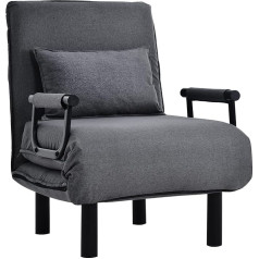 Itenghua Convertible Sofa Bed Chair, Adjustable Backrest with 6 Positions, Folding Chair with Cushion, Padded Seat, Leisure Chaise Lounge Couch for Home, Office