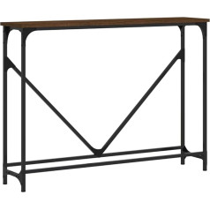Makastle Konsolentisch Flurtisch Dekotisch Wohn- und Schlafzimmer Standregal Beistelltisch Sofatisch Eingangstisch hinter Sofa, Braun Eichen-Optik 102x22,5x75 cm Holzwerkstoff
