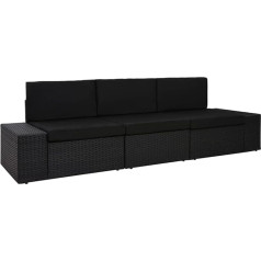 Camerina Modular 3 Seater Sofa Poly Rattan Black Sofa Bed 3 Seater Sheep Sofa