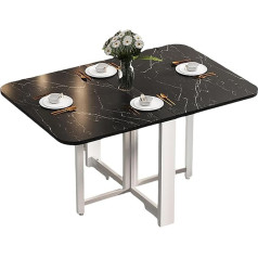 Joskaa Folding Table, Folding Table, Side Tables, Dining Table Foldable, Mobile Folding Table, Storage Surface for Living Room, Kitchen, Wood, Metal Frame, Dining Table Suitable for Small Spaces (Colour