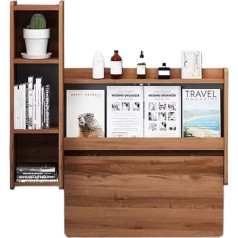 Gliget Klappbarer Arbeitstisch an der Wand, Massivholz, Schlafzimmer, Nachttisch, Nachttisch, Bücherregal, Bücherregal, Bücherregal, hängend, zur Wandmontage (Color : Bruin)