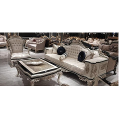 Jv Möbel Luxury Living Room Couch Set 3+1 with Coffee Table Sofa Set Sofa Couchen
