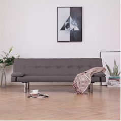 Musevane Sofa Bed with Two Cushions Taupe Polyester