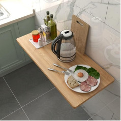 Avimya Drop-Leaf-Computertisch, Wäschetisch for Falten von Kleidung, Wäscheraum-Klapptischstation, stabiler, robuster Wandtisch for die Küche, Wandmontagetisch for Büro/Waschküche ( Color : Wood Color , Size