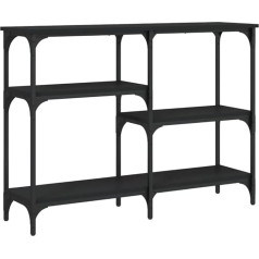 Makastle Konsolentisch Flurtisch Dekotisch Wohn- und Schlafzimmer Standregal Beistelltisch Sofatisch Eingangstisch hinter Sofa, Schwarz 102x29x75 cm Holzwerkstoff