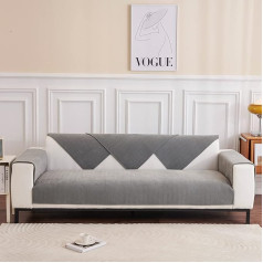 ‎Taiyang Taiyang Sofa Cover L Shape, Sofa Cover 3 Seater 2 Seater, Backrest Covers, Couch Covers, Chenille Sofa Cover with Herringbone Pattern, Feels Soft, Non-Slip Design (Grey, 90 x 180 cm, 1 Piece)