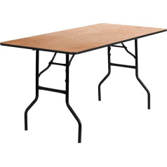 Flash Furniture 30 x 60 Wooden Folding Table, Natural Wood, 30 x 60 Inches