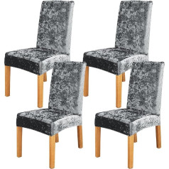‎Livego LiveGo Chair Protective Cover, Set of 1/4/6 Chair Covers, Stretch Chair Cover, Elastic Chair Cover, for Home, Dining Room, Wedding, Bouquet, Hotel, Restaurant Decor (4 Pieces, Grey)