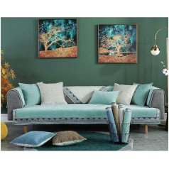 Zixing Fashion Anti-Slip Classic Style Sofa Slipcover with Pattern, Winter Sofa Throw Sofa Cover Sofa Cover Sofa Couch For Living Room, Green, 90*240cm